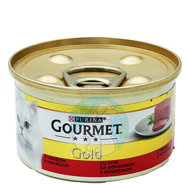 کنسرو گربه گوشت گاو پته 85گرمی Gourmet Gold